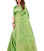 Green Woven art  Silk Saree With Blouse