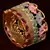 Copper Made Ruby Embellished Matte Finished Meenakari Worked High-end Designer Bracelet BD365