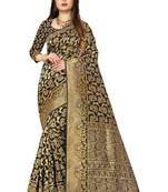 Black woven banarasi  saree with blouse