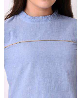 Women's Chambray Cut Detail Top 5