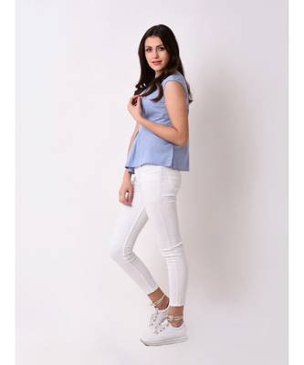 Women's Chambray Pleated Top 2