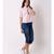 Women's Striped Embroidered Top