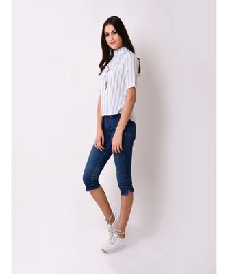 Women's Striped Embroidered Top 2