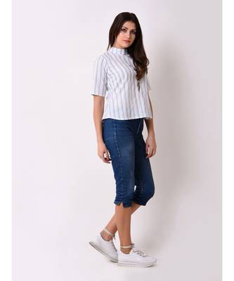 Women's Striped Embroidered Top 3