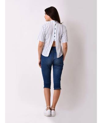 Women's Striped Embroidered Top 4
