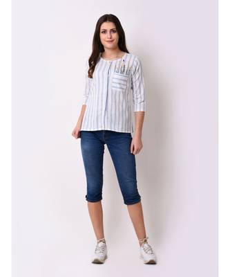 Women's Button Down Embroidered Top 1