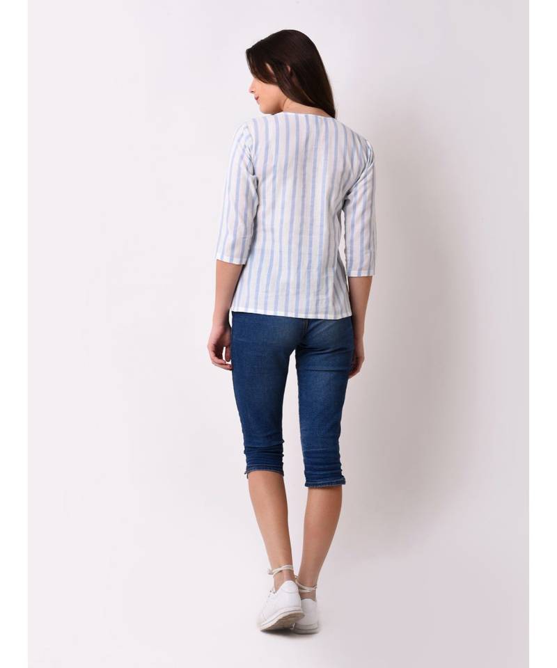 Women's Button Down Embroidered Top