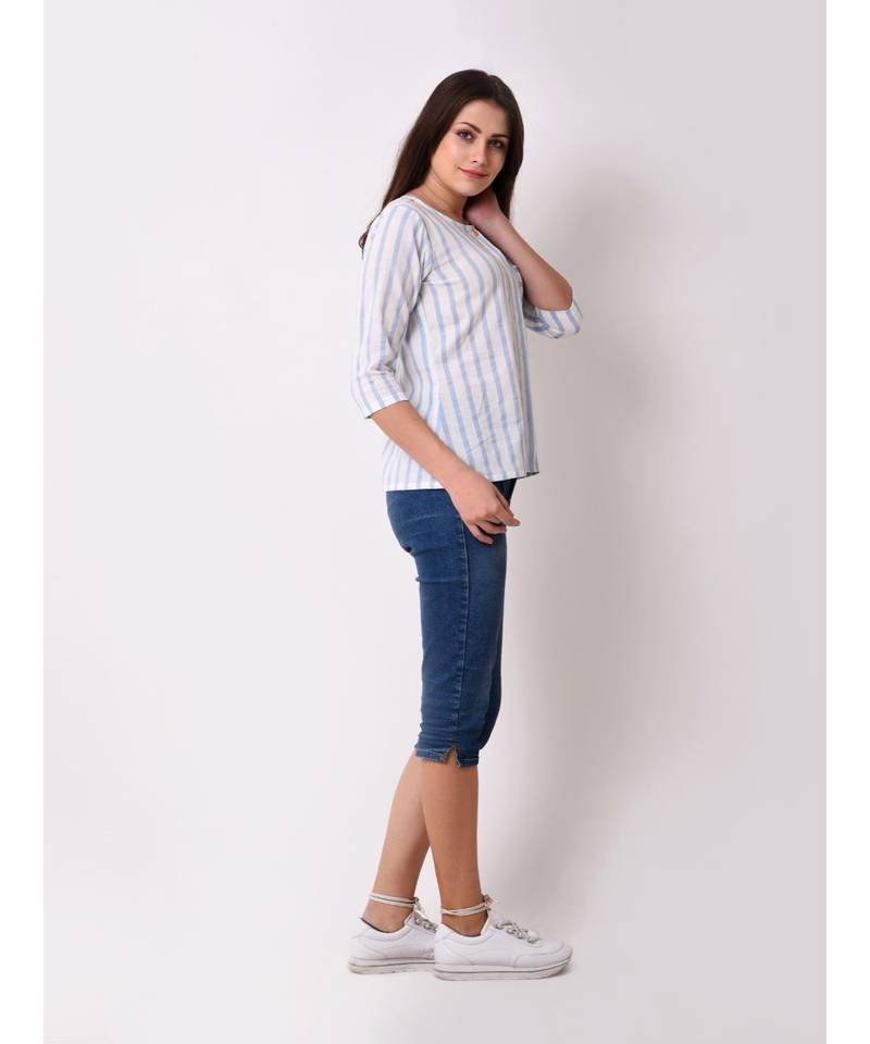 Women's Button Down Embroidered Top