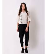 Women's Off White Embroidered Top