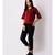 Women's Maroon Embroidered Top