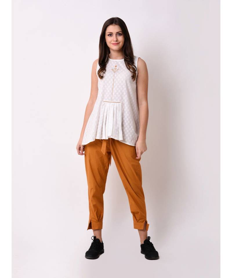 Women's Gathered Embroidered Tunic