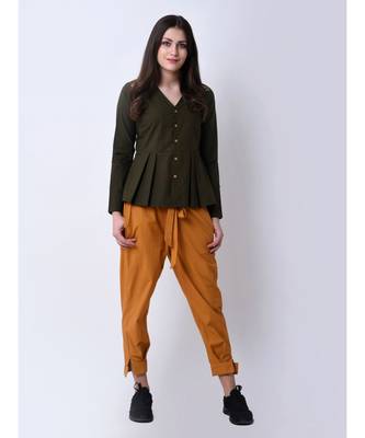 Women's Pleated Embroidered Top 1