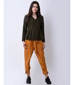 Women's Pleated Embroidered Top