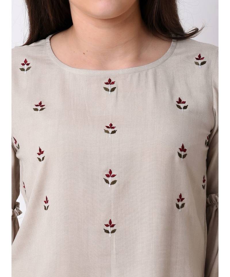 Women's Rayon Embroidered Top