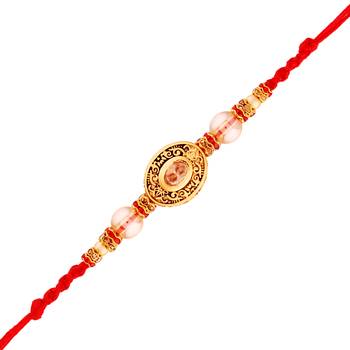 Gold Plated Designer Pearl Rakhi For Men/Boys 1