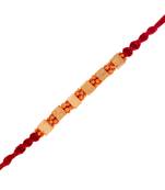 Gold Plated Wooden Beads Pearl Rakhi For Men/Boys