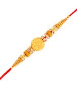 Gold Plated Designer Cz Stone Om Symbol Rakhi For Men/Boys