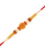Gold Plated Designer Pearl Multi-Color Rakhi For Men/Boys