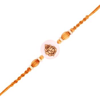 Gold Plated Designer Pearl Lord Ganesha Rakhi For Men/Boys 1