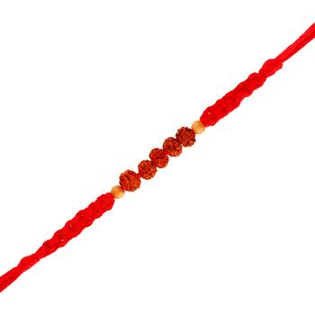 Gold Plated Rudraksh Rakhi For Men/Boys 1