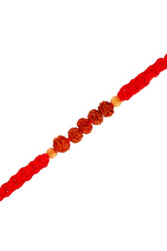 Gold Plated Rudraksh Rakhi For Men/Boys