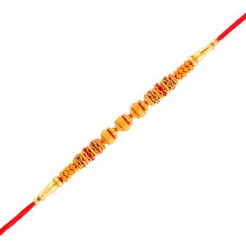 Gold Plated Designer Beads Rakhi For Men/Boys 1