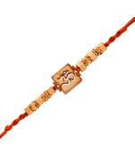 Gold Plated Designer Pearl Rudraksh Lord Ganesha Rakhi For Men/Boys
