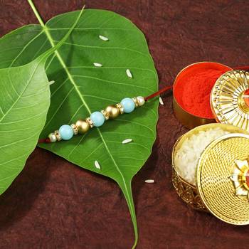 Gold Plated Designer Pearl Rakhi For Men/Boys 1
