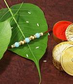 Gold Plated Designer Pearl Rakhi For Men/Boys