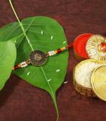 Gold Plated Designer Pearl Lord Ganesha Rakhi For Men/Boys