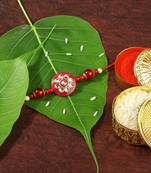 Gold Plated Designer Pearl Kundan Rakhi For Men/Boys