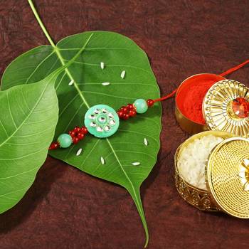 Gold Plated Designer Pearl Rakhi For Men/Boys 1