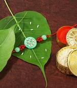 Gold Plated Designer Pearl Rakhi For Men/Boys