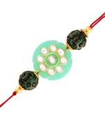 Gold Plated Designer Pearl Rakhi For Men/Boys