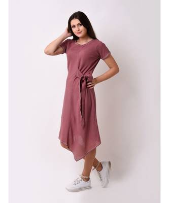 Purple Women's Side Tie-up Dress 1