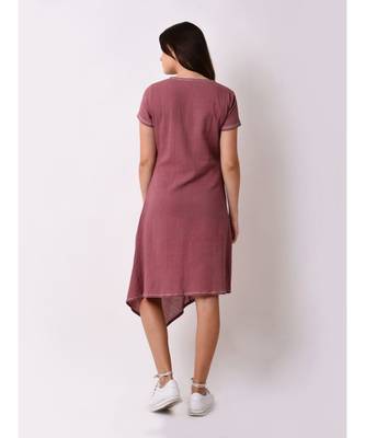 Purple Women's Side Tie-up Dress 2