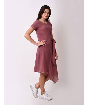 Purple Women's Side Tie-up Dress 3