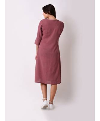 pink Women's Floral Embroidered Shift Dress 3