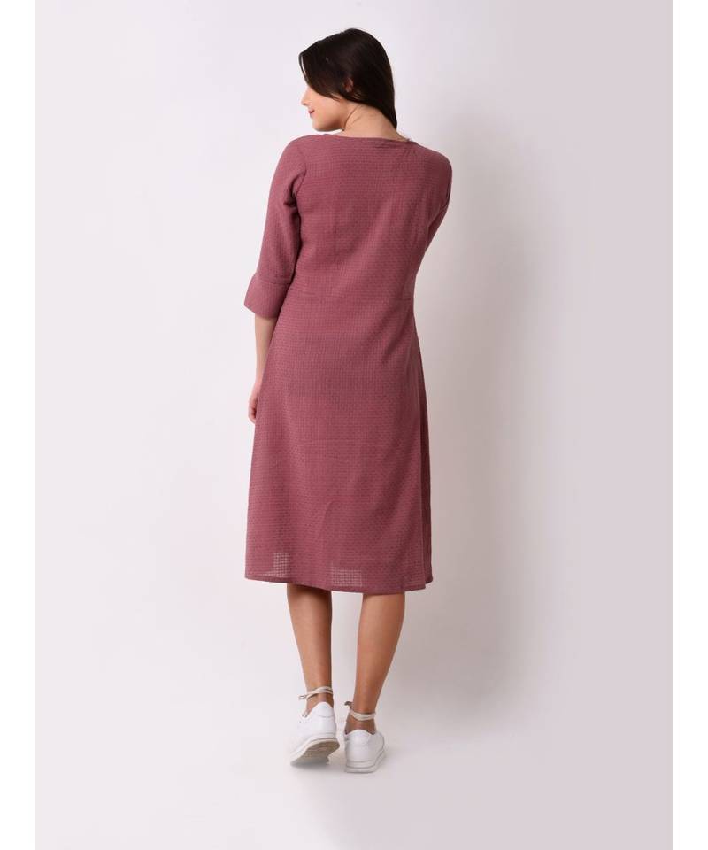 pink Women's Floral Embroidered Shift Dress