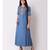Blue Women's Geo-embroidered Maxi Dress