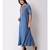 Blue Women's Geo-embroidered Maxi Dress