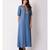 Blue Women's Geo-embroidered Maxi Dress