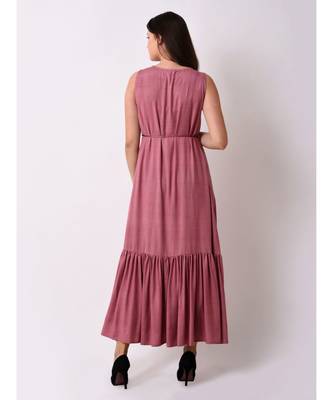pink Women's Embroidered Fairytale Maxi Dress 3