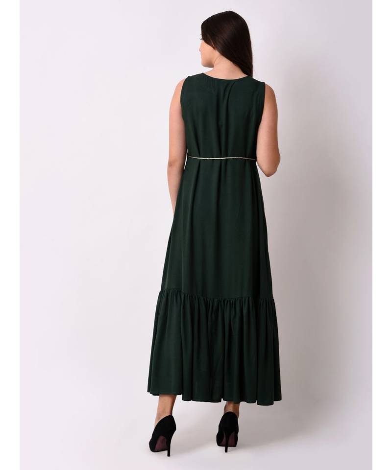 green Women's Embroidered Fairytale Maxi Dress