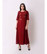 Red Women's Elegant Side Tie-up Maxi Dress
