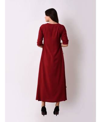 Red Women's Elegant Side Tie-up Maxi Dress 3