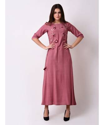 Purple Women's Elegant Side Tie-up Maxi Dress 1