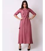 Purple Women's Elegant Side Tie-up Maxi Dress