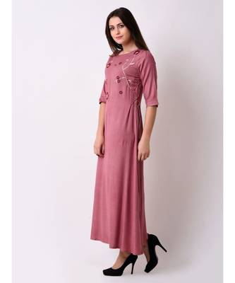 Purple Women's Elegant Side Tie-up Maxi Dress 2