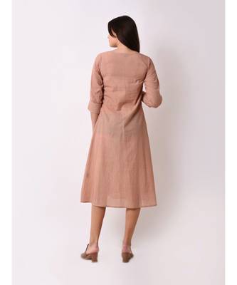 Brown Women's Tribal Emboidered Kurta Dress 3